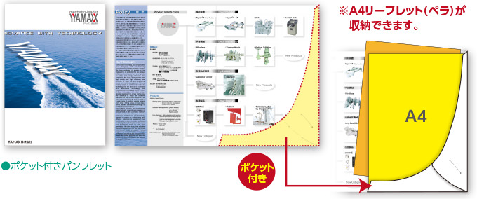 ポケット付きパンフレット